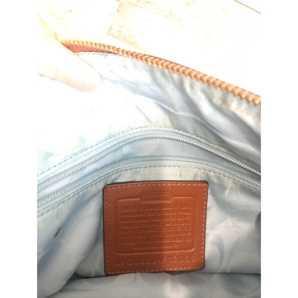 Coach Brown Leather Purse w Blue Interior - Picture 5 of 8